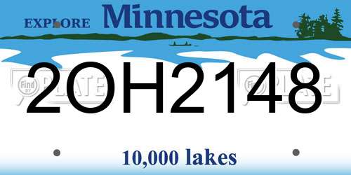 2OH2148 Minnesota License Plate