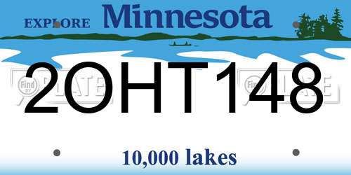 2OHT148 Minnesota License Plate