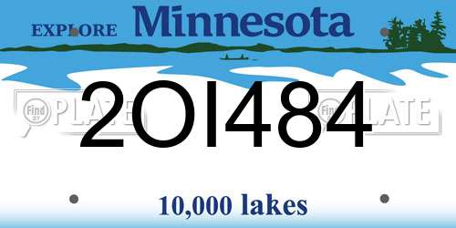 2OI484 Minnesota License Plate