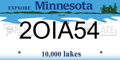 2OIA54 Minnesota License Plate