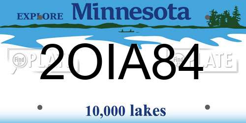 2OIA84 Minnesota License Plate