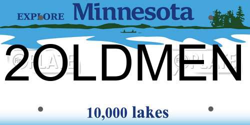 2OLDMEN Minnesota License Plate