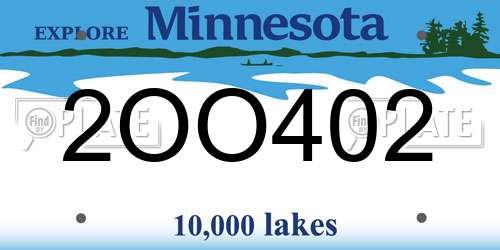 2OO402 Minnesota License Plate