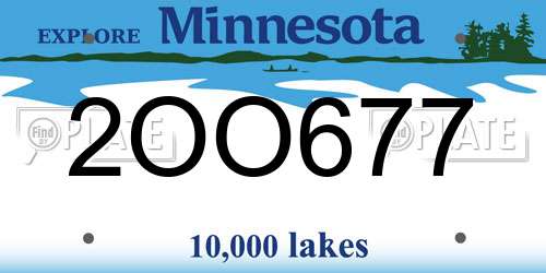 2OO677 Minnesota License Plate