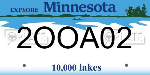 2OOA02 Minnesota License Plate