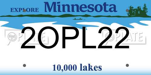 2OPL22 Minnesota License Plate