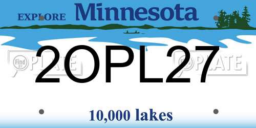 2OPL27 Minnesota License Plate