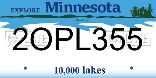 2OPL355 Minnesota License Plate