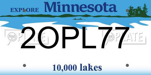 2OPL77 Minnesota License Plate