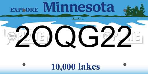 2OQG22 Minnesota License Plate