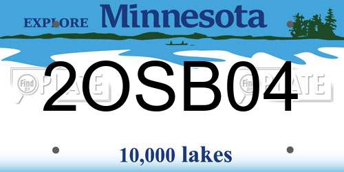 2OSB04 Minnesota License Plate