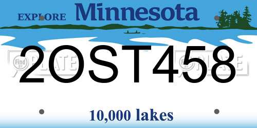 2OST458 Minnesota License Plate