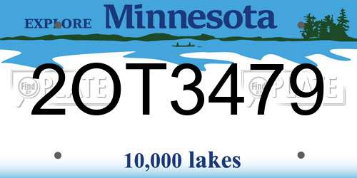 2OT3479 Minnesota License Plate