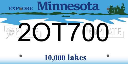 2OT700 Minnesota License Plate