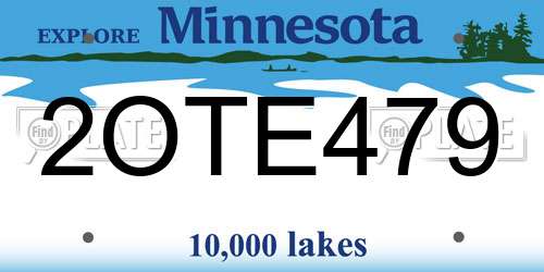 2OTE479 Minnesota License Plate
