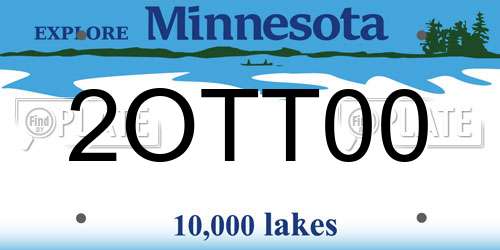 2OTT00 Minnesota License Plate