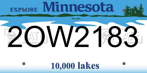 2OW2183 Minnesota License Plate