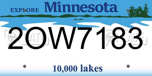 2OW7183 Minnesota License Plate