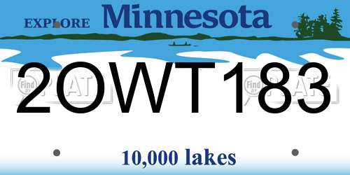 2OWT183 Minnesota License Plate