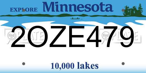 2OZE479 Minnesota License Plate