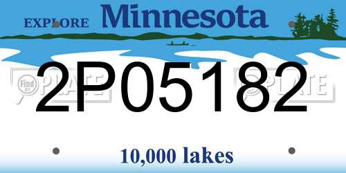 2P05182 Minnesota License Plate
