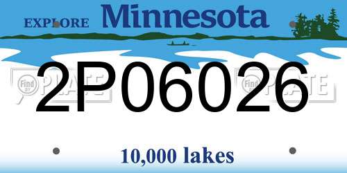 2P06026 Minnesota License Plate