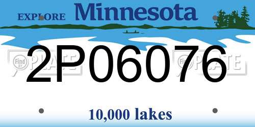 2P06076 Minnesota License Plate