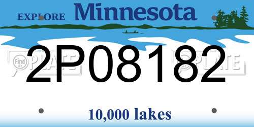 2P08182 Minnesota License Plate