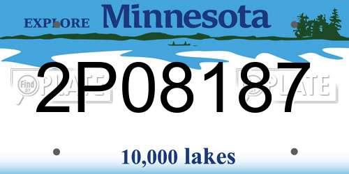 2P08187 Minnesota License Plate