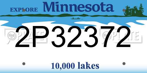 2P32372 Minnesota License Plate