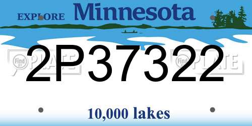 2P37322 Minnesota License Plate