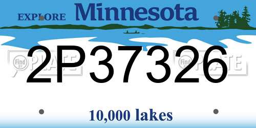 2P37326 Minnesota License Plate