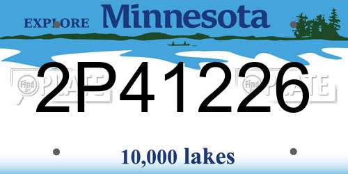 2P41226 Minnesota License Plate