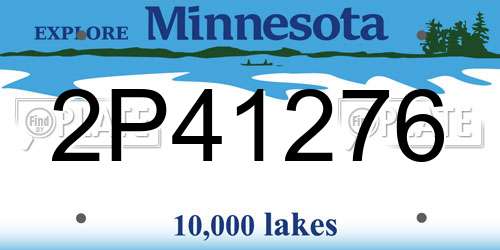 2P41276 Minnesota License Plate