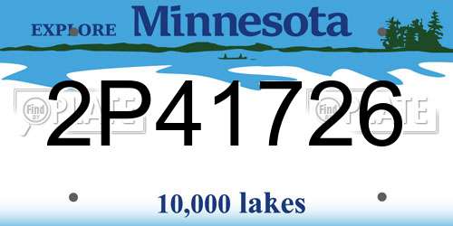 2P41726 Minnesota License Plate