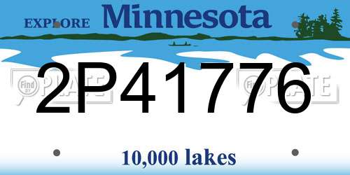 2P41776 Minnesota License Plate