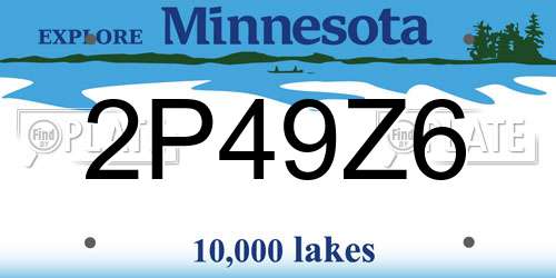 2P49Z6 Minnesota License Plate