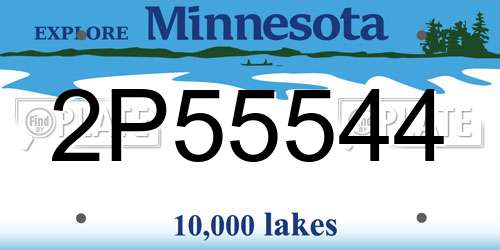2P55544 Minnesota License Plate