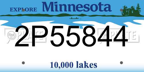 2P55844 Minnesota License Plate