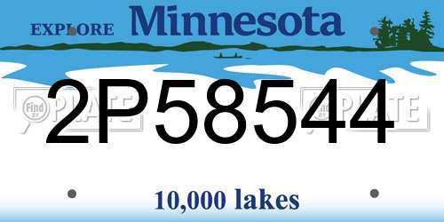 2P58544 Minnesota License Plate