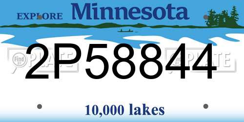 2P58844 Minnesota License Plate