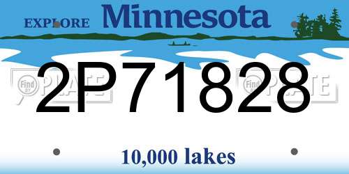 2P71828 Minnesota License Plate