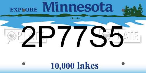 2P77S5 Minnesota License Plate