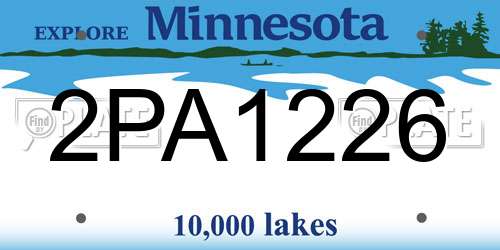 2PA1226 Minnesota License Plate
