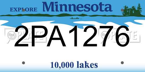 2PA1276 Minnesota License Plate