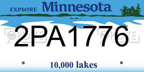 2PA1776 Minnesota License Plate