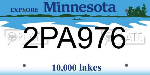 2PA976 Minnesota License Plate