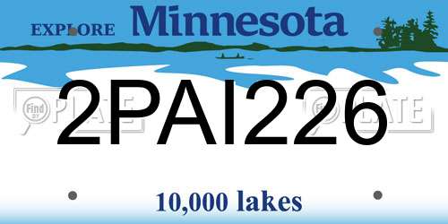 2PAI226 Minnesota License Plate