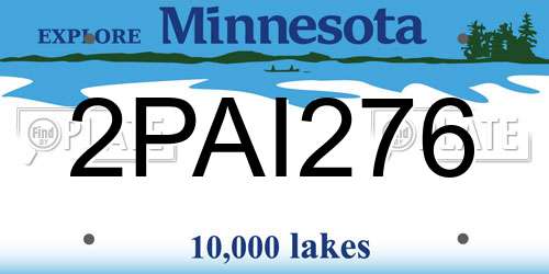 2PAI276 Minnesota License Plate