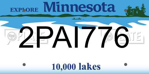 2PAI776 Minnesota License Plate
